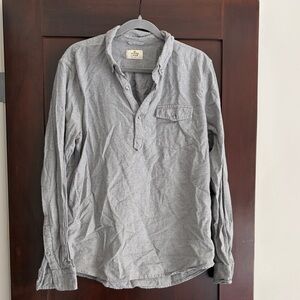 Marine Layer Gray Long-Sleeve Casual Button-Down Henley